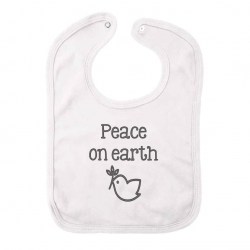 Kerst slab wit peace on earth zwart